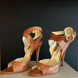Brian Atwood Snakeskin Leather Heels